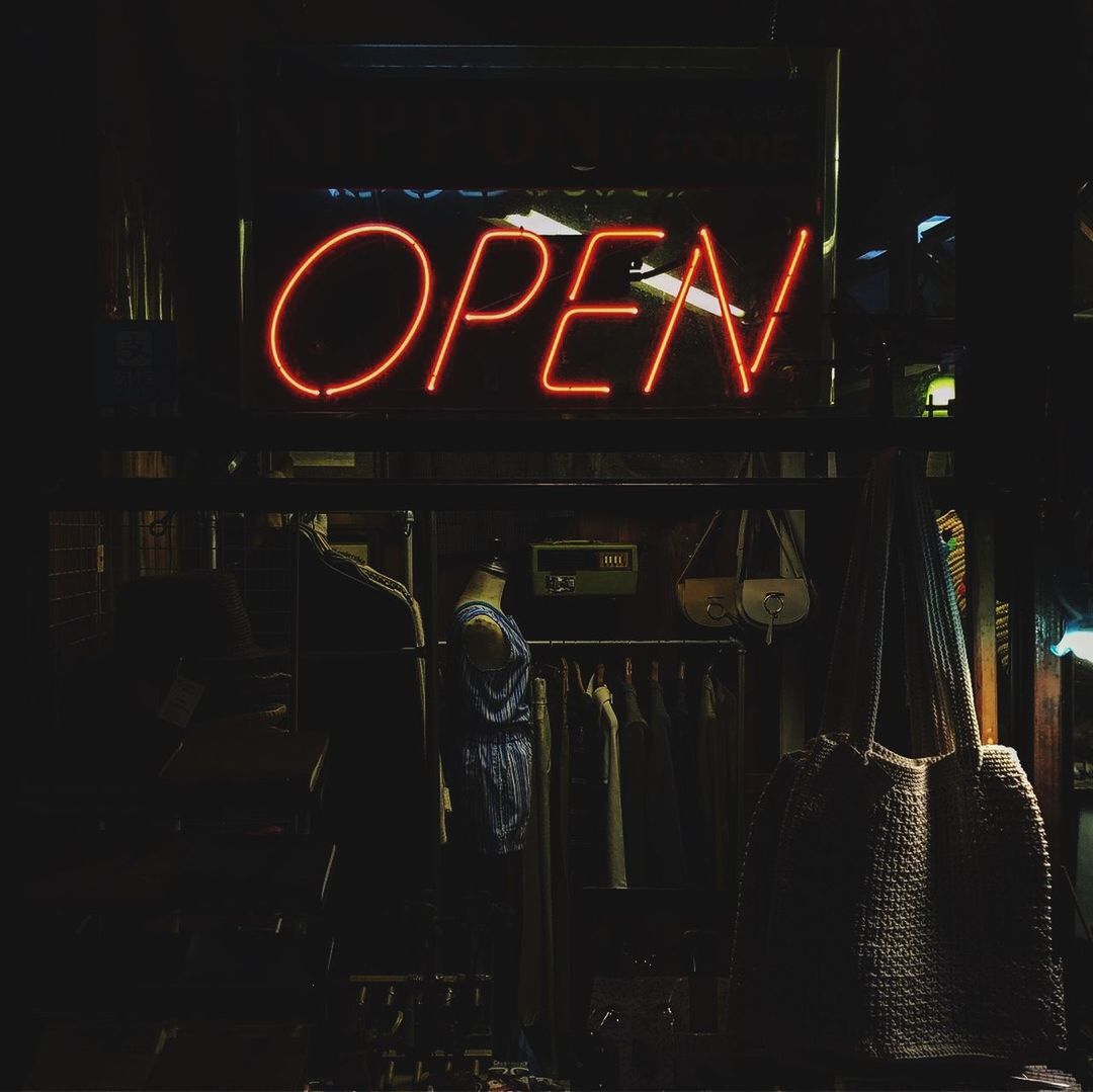 VIEW OF ILLUMINATED STORE