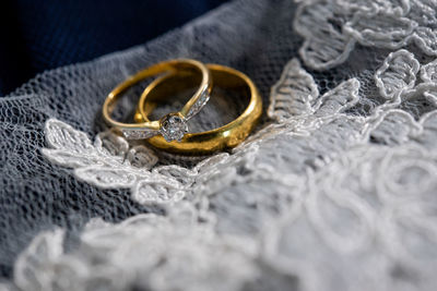 Close-up of wedding rings