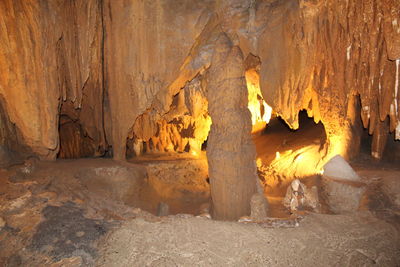 Rock formations in cave