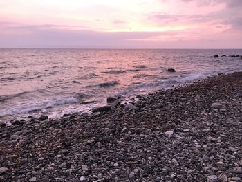 Scenic view of sea during sunset