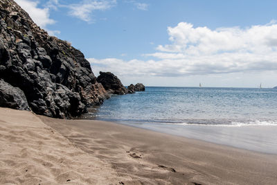 Scenic view of beach against sky