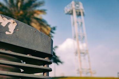 Low angle view of tower against sky