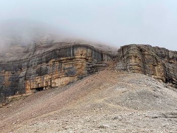 Scenic view of rocky mountains against sky