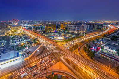 Aeial view of doha ramada signal salwa road at sunset time