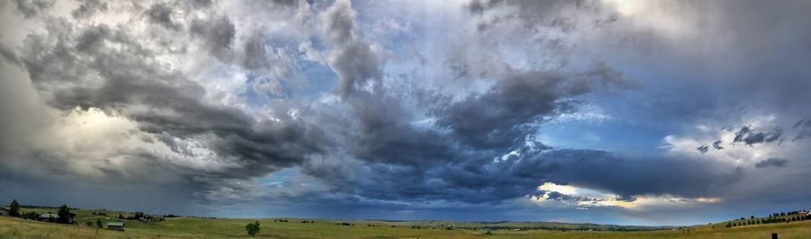 Panoramic view of landscape against cloudy sky