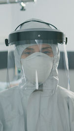 Portrait of doctor wearing protective wear
