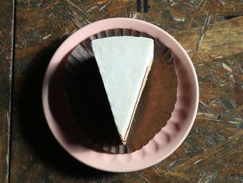 High angle view of empty plate on table