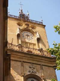 Low angle view of clock tower