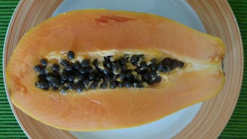 Close-up of fruit in plate