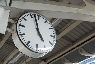 Low angle view of clock
