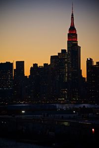 View of buildings at night
