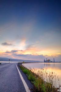 Morning view of al-alam mosque in the middle of kendari bay.