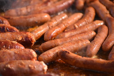 Full frame shot of meat for sale at market