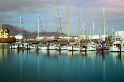 Boats in harbor