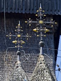 Low angle view of bell tower of building