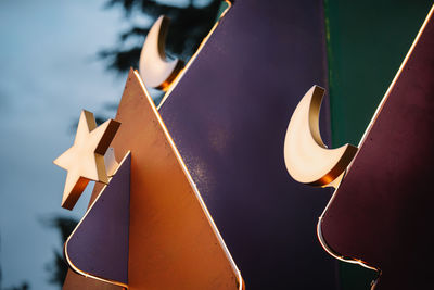 Close-up of metallic sculpture