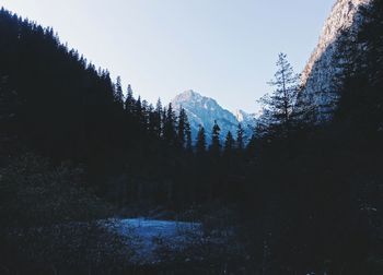 Scenic view of mountains against clear sky