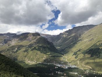 Scenic view of mountains against sky