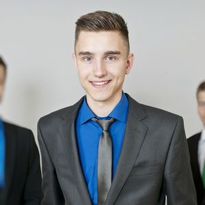 Portrait of young man wearing mask