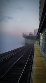 Railroad track against sky