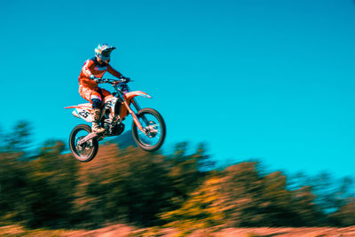 Man riding bicycle