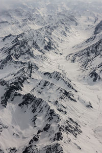 Full frame shot of snowcapped mountains