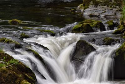 Scenic view of waterfall