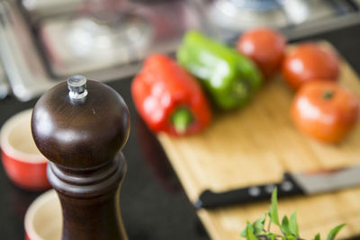 Close-up of pepper mill