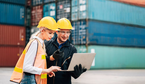 Man working with mobile phone