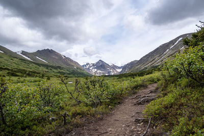 Scenic view of mountains against sky