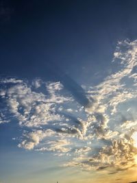 Low angle view of clouds in sky