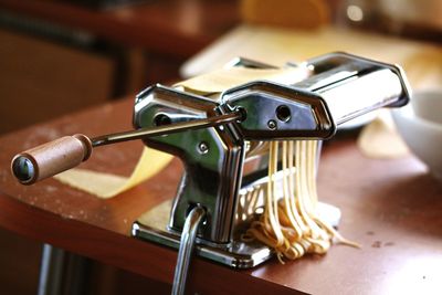 Close up of pasta maker