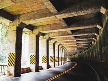 Empty road under bridge