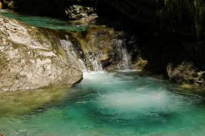 Scenic view of waterfall