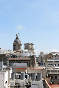 View of buildings in city against sky