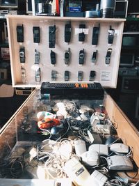 High angle view of machine in kitchen