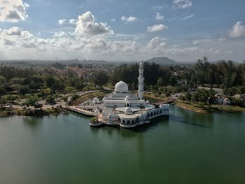 Panoramic view of temple against sky