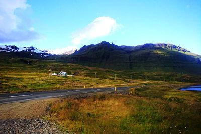 Scenic view of mountains against sky