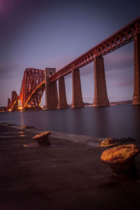 Low angle view of suspension bridge