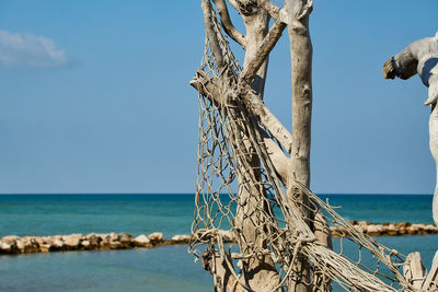 Close-up of sea against clear sky