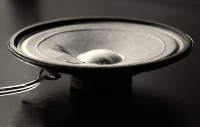 High angle view of electric lamp on table