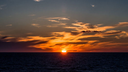 Scenic view of sea at sunset