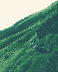 Scenic view of green landscape against sky