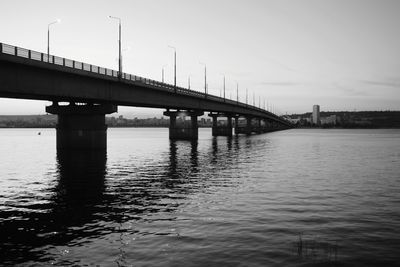 Bridge over river against clear sky