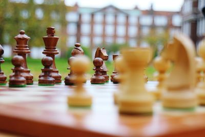 Close-up of chess pieces