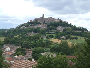 High angle view of town