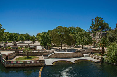 Gardens of the fountain at nimes, in the french provence.