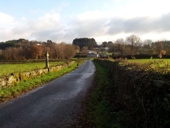 Road passing through field