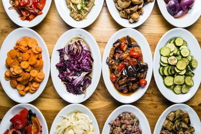 High angle view of food on table