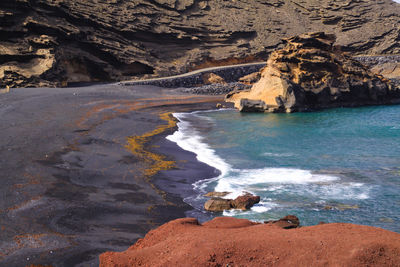 Scenic view of sea and rocks